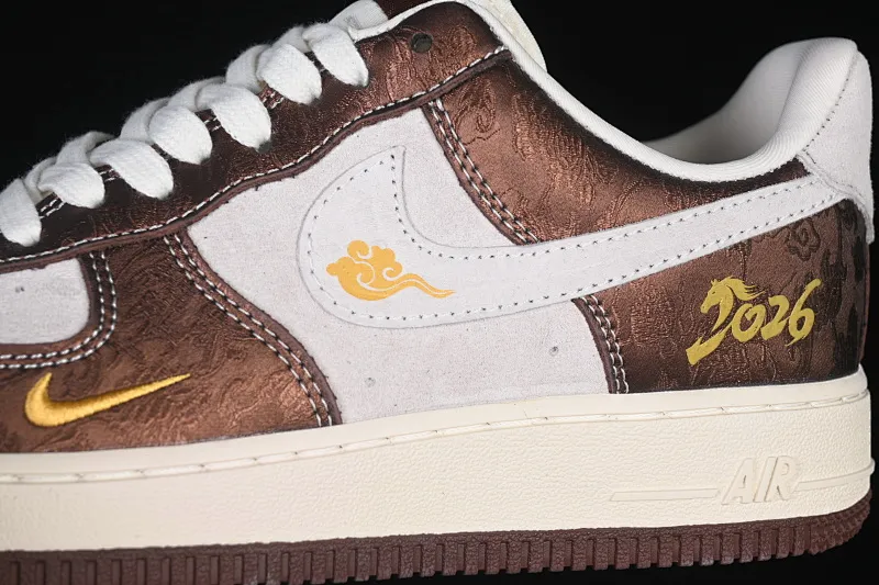 All categories Nk Air Force 1 Air Force series Nk Air Force 1 Low Air Force low-top Nike Air Force 1'07 Low Year of the Horse limited white brown Chinese style Air Force 1 low-top casual sneakers KD1688-005